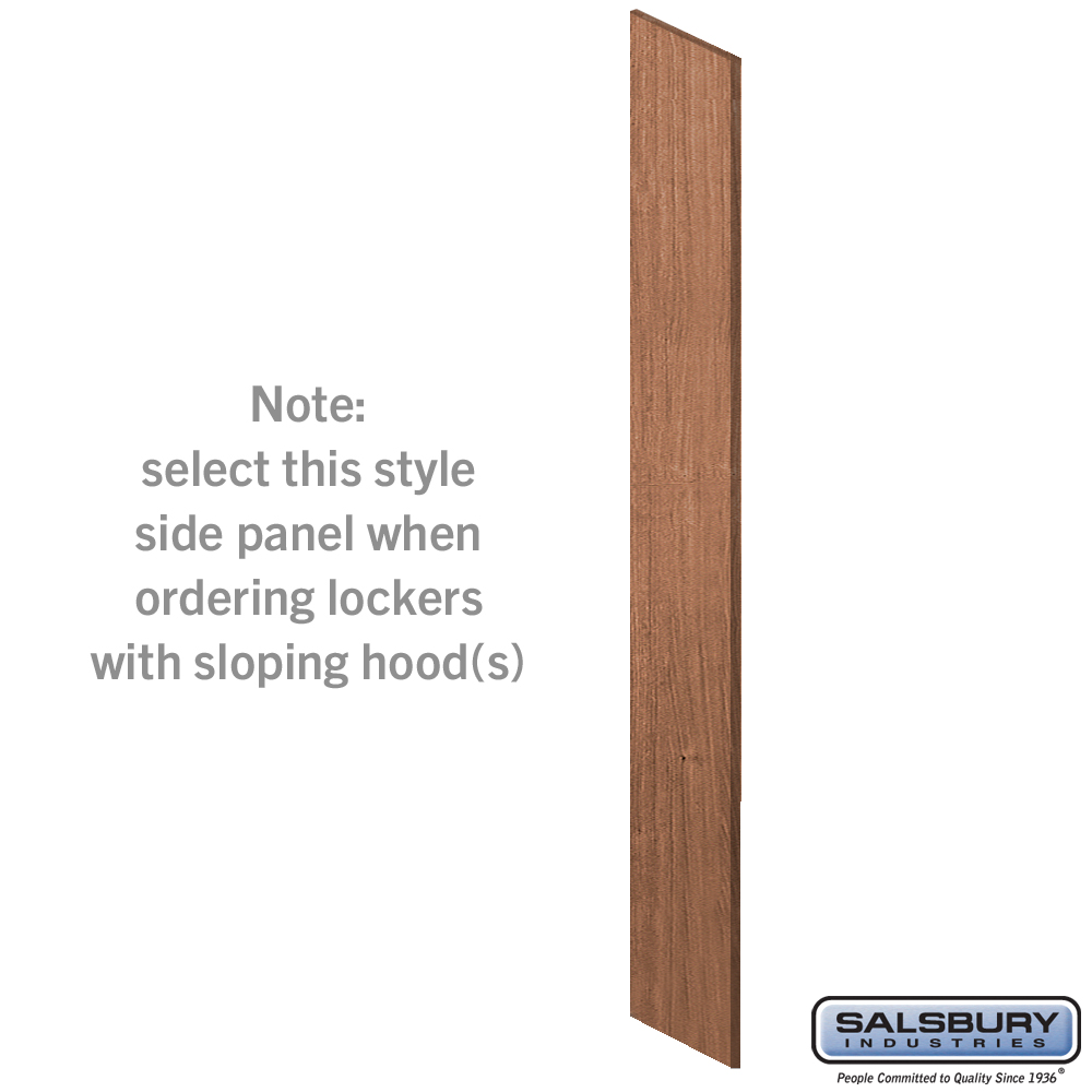 44334RO Side Panel for 18 in. Deep Premier Wood Locker with Sloping Hood, Red Oak
