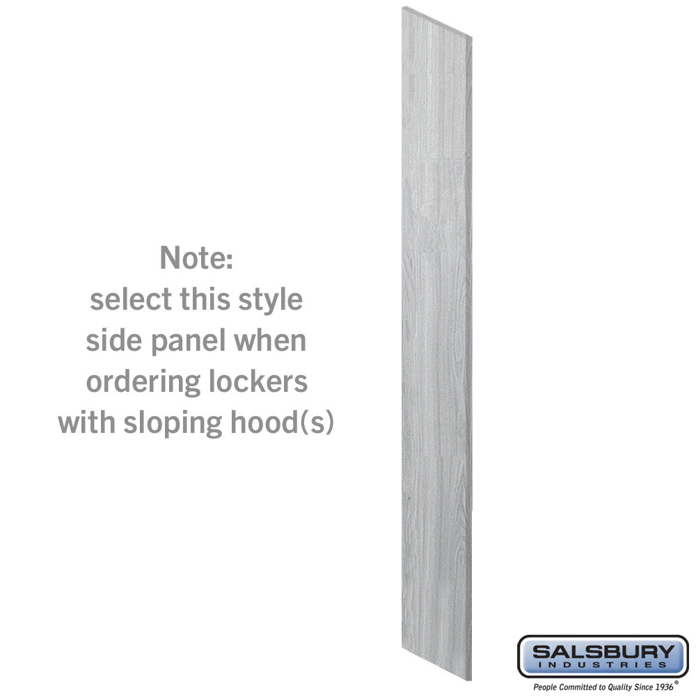 44334ST Side Panel for 18 in. Deep Premier Wood Locker with Sloping Hood, Silver Teak