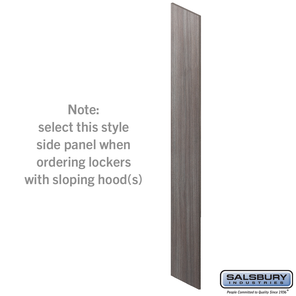 44334SW Side Panel for 18 in. Deep Premier Wood Locker with Sloping Hood, Skyline Walnut