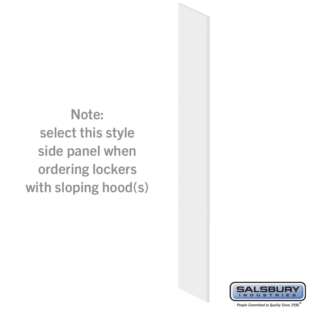 44334AW Side Panel for 18 in. Deep Premier Wood Locker with Sloping Hood, Arctic White