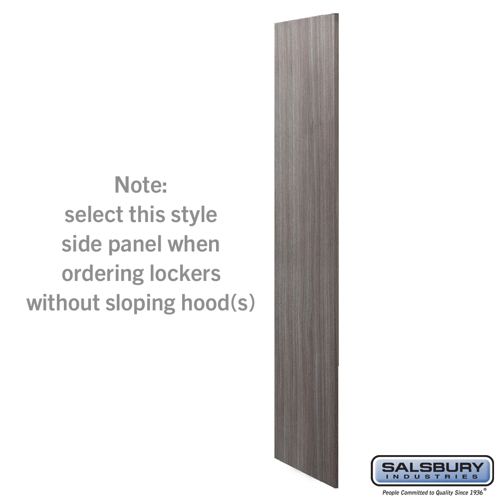 44335SW Side Panel for 21 in. Deep Premier Wood Locker without Sloping Hood, Skyline Walnut