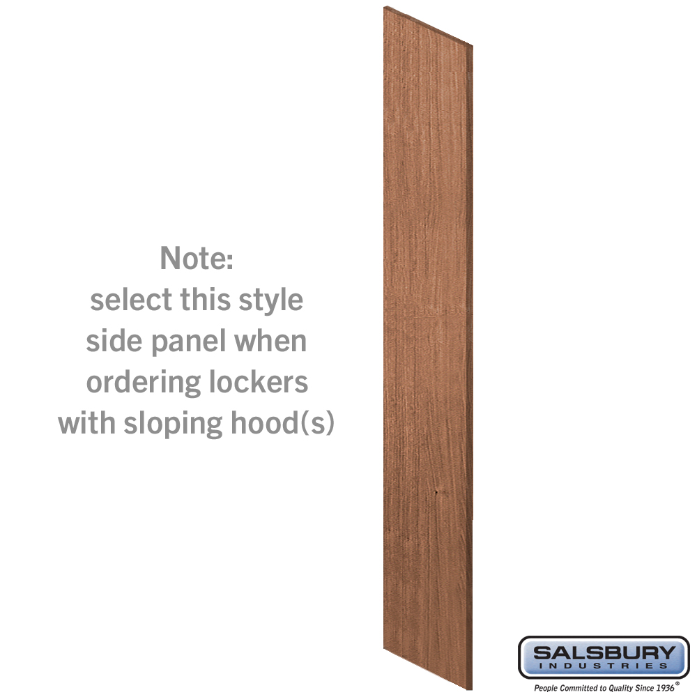 44336RO Side Panel for 21 in. Deep Premier Wood Locker with Sloping Hood, Red Oak