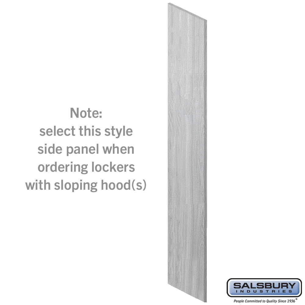 44336ST Side Panel for 21 in. Deep Premier Wood Locker with Sloping Hood, Silver Teak