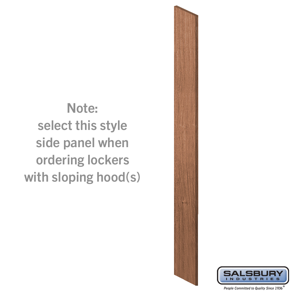 44339RO Side Panel for 15 in. Deep Premier Wood Locker with Sloping Hood, Red Oak