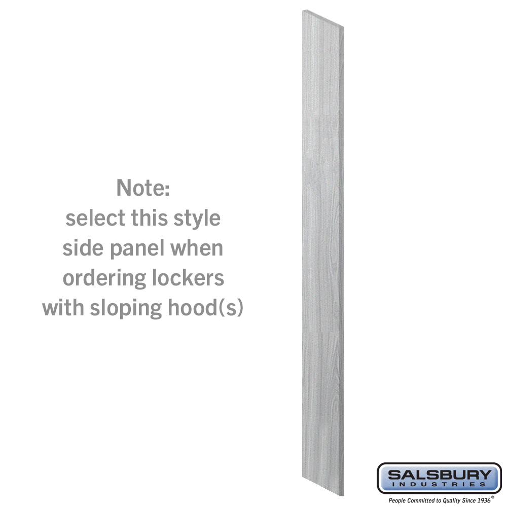 44339ST Side Panel for 15 in. Deep Premier Wood Locker with Sloping Hood, Silver Teak