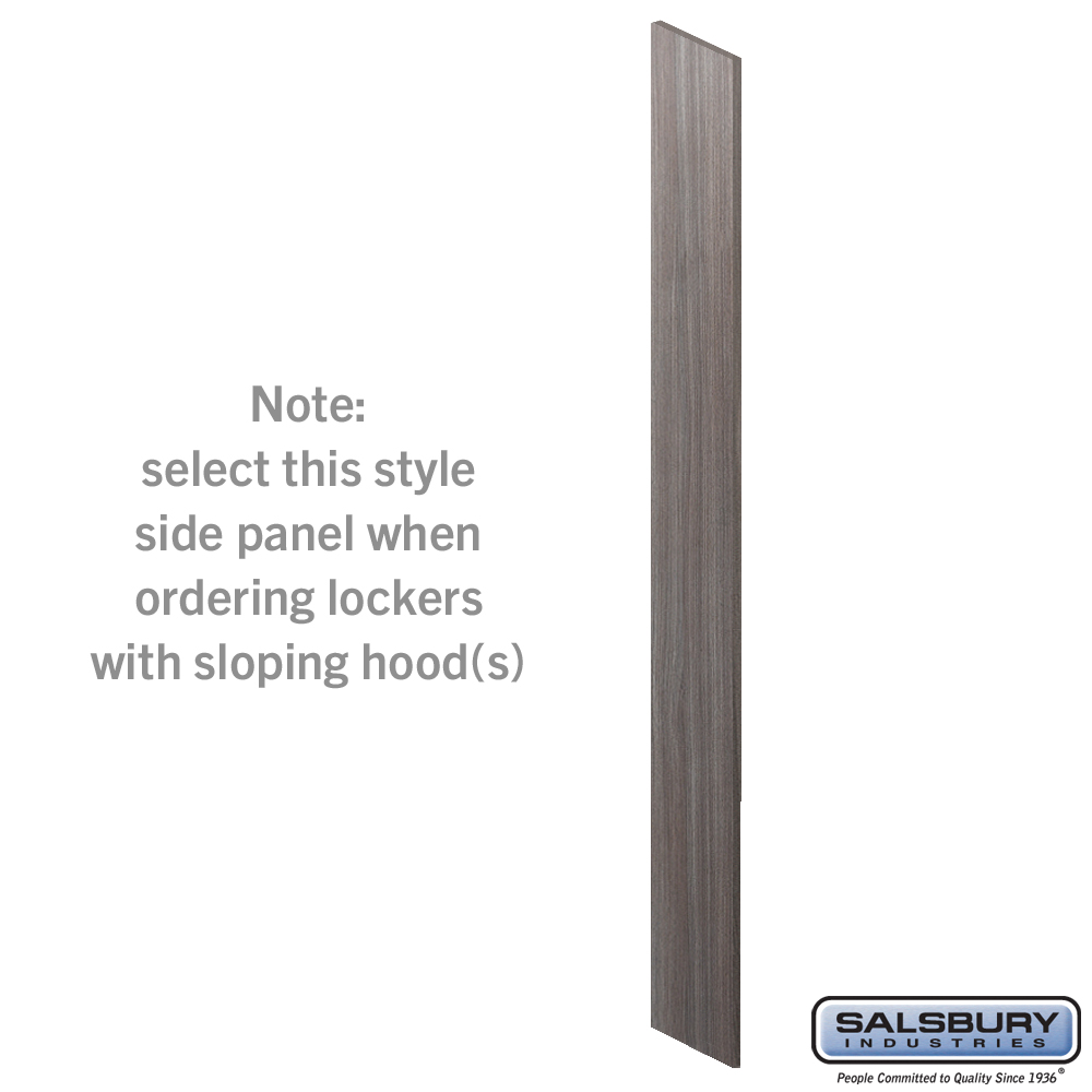 44339SW Side Panel for 15 in. Deep Premier Wood Locker with Sloping Hood, Skyline Walnut