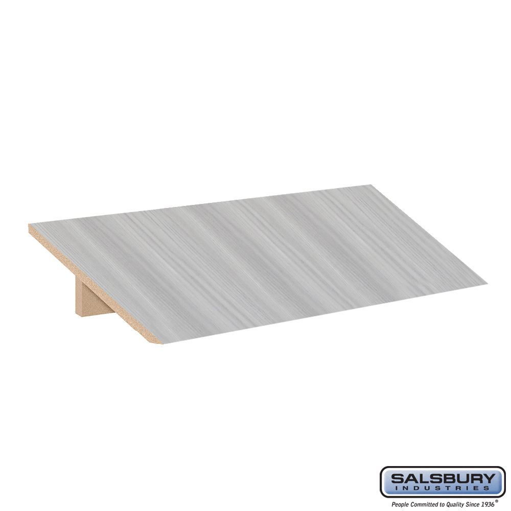 44831ST Sloping Hood for 18 in. Wide - 21 in. Deep Premier Wood Locker - 3 Wide - Silver Teak