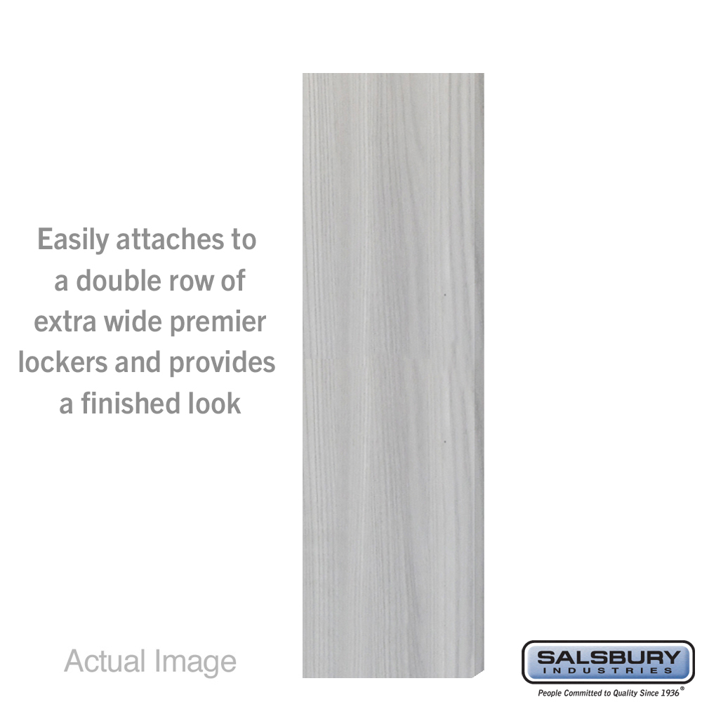 44237DE-ST Double End Side Panel for 24 in. Deep Premier Wood Locker without Sloping Hood, Silver Teak