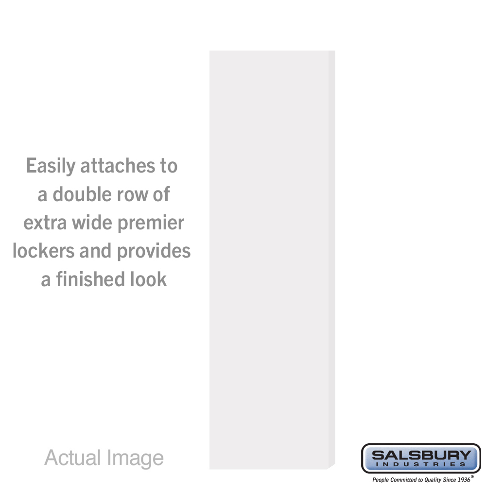 44237DE-AW Double End Side Panel for 24 in. Deep Premier Wood Locker without Sloping Hood, Arctic White