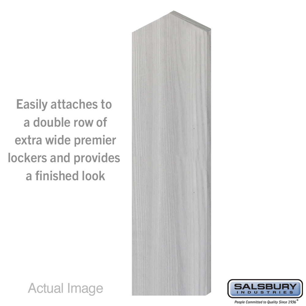 44238DE-ST Double End Side Panel for 24 in. Deep Premier Wood Locker with Sloping Hood, Silver Teak