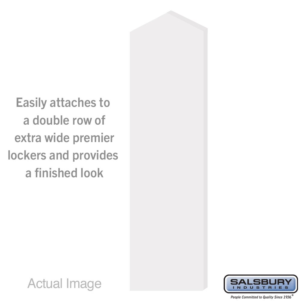 44238DE-AW Double End Side Panel for 24 in. Deep Premier Wood Locker with Sloping Hood, Arctic White