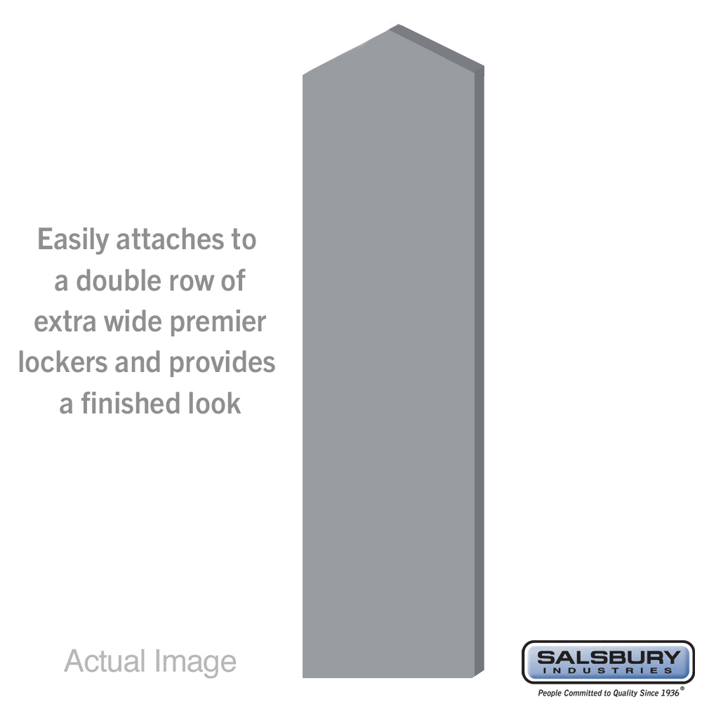 44339DE-WF Double End Side Panel for 15 in. Deep Premier Wood Locker with Sloping Hood, Winter Fog