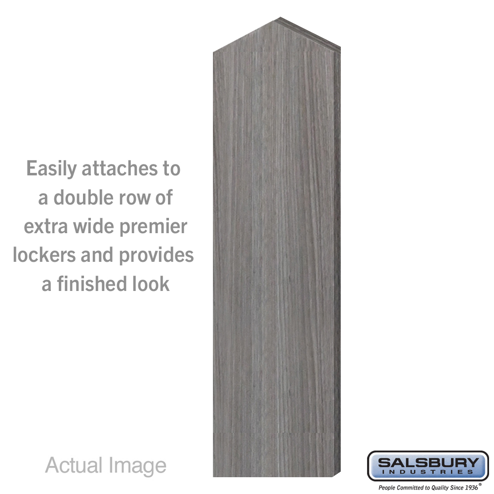 44339DE-SW Double End Side Panel for 15 in. Deep Premier Wood Locker with Sloping Hood, Skyline Walnut