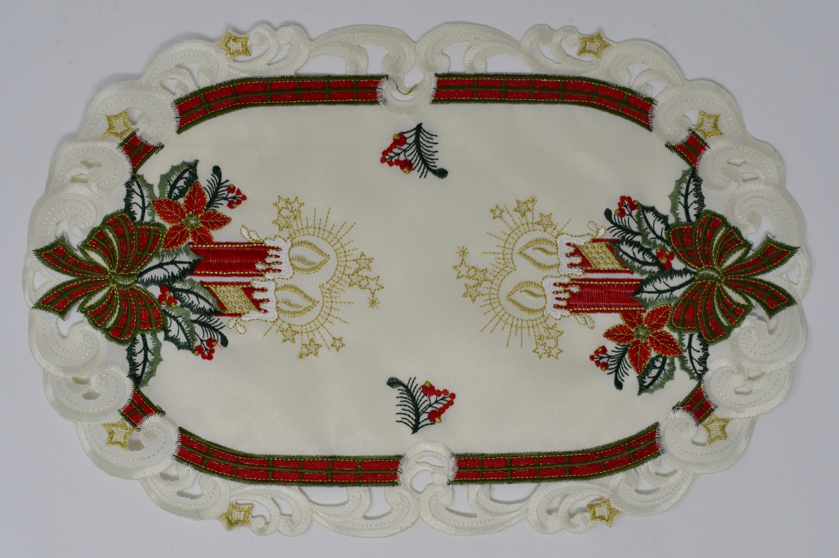 12 x 18 in. Plaid Bows with Candles Placemat