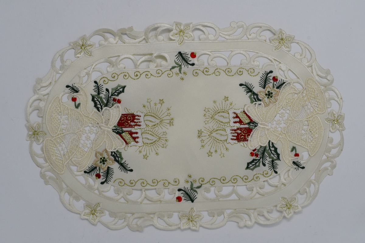 H8675-R-12x18 12 x 18 in. Red Candle & Bells Placemat