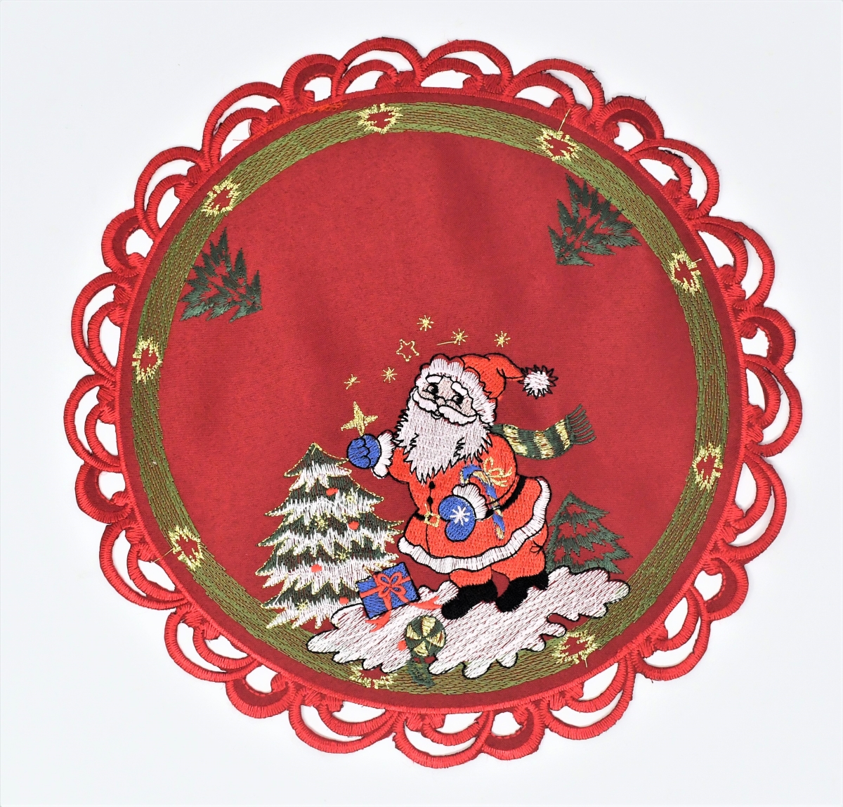 12 in. Santa Claus with Gift Box Doily