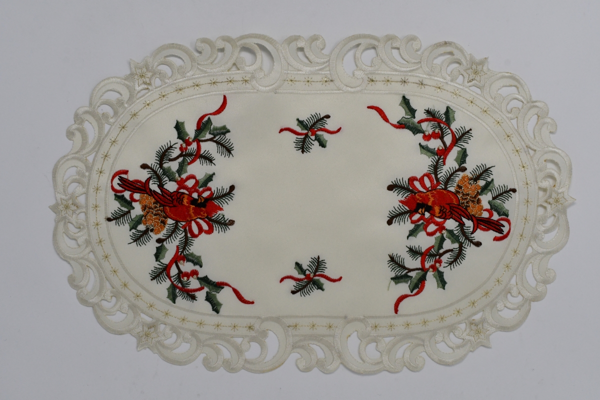 12 x 18 in. Cardinal & Pine Cone on Branches Placemat