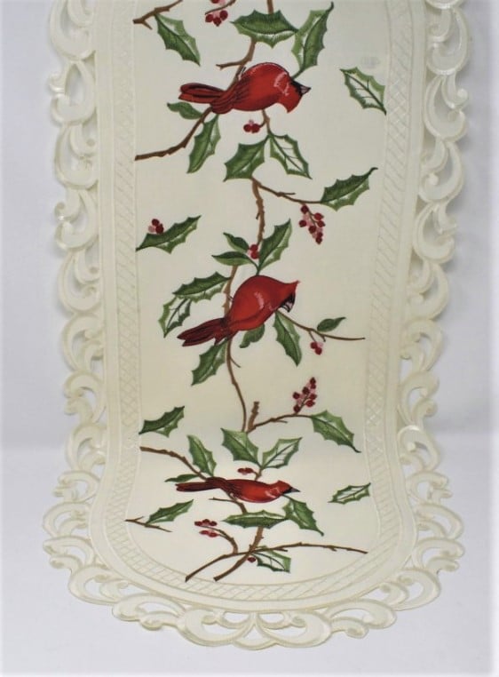 H9368-14x28 14 x 28 in. Cardinal on Holy Table Runner
