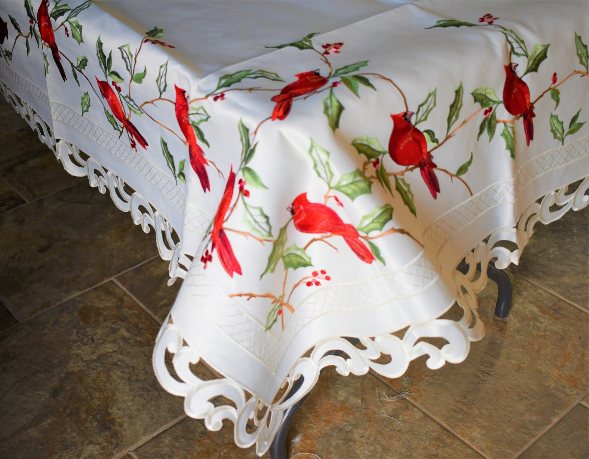 H9368-68x126 68 x 126 in. Cardinal on HolyTablecloth