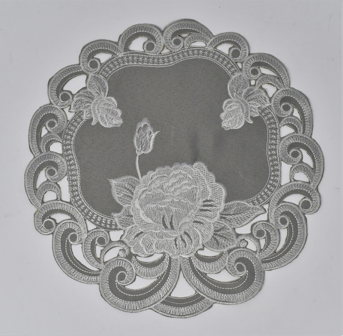 Picture of Sinobrite H9490-008 8 in. Slate Rose Doily