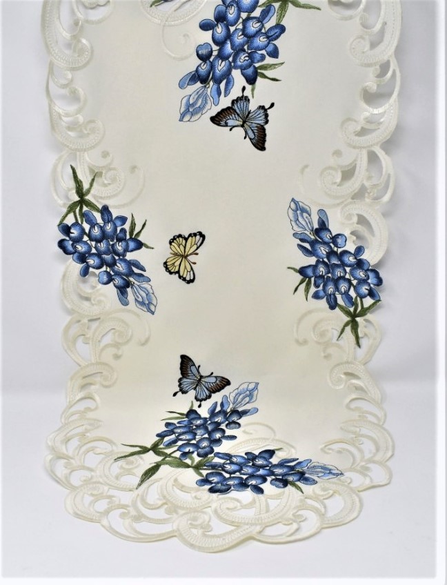 14 x 28 in. Bluebonnet & Butterfly Table Runner