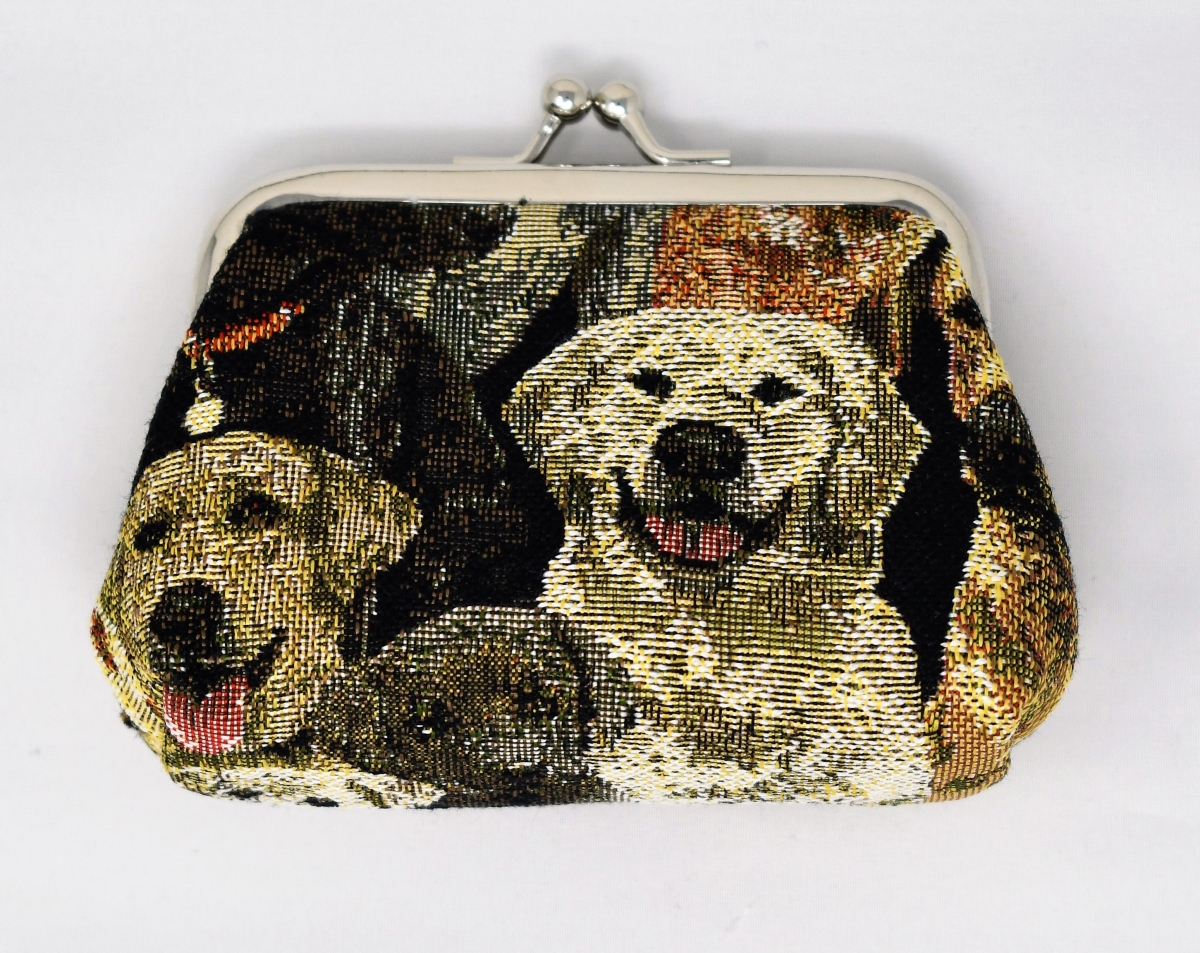 Tapestry Coin Purse with Clasp - Dog