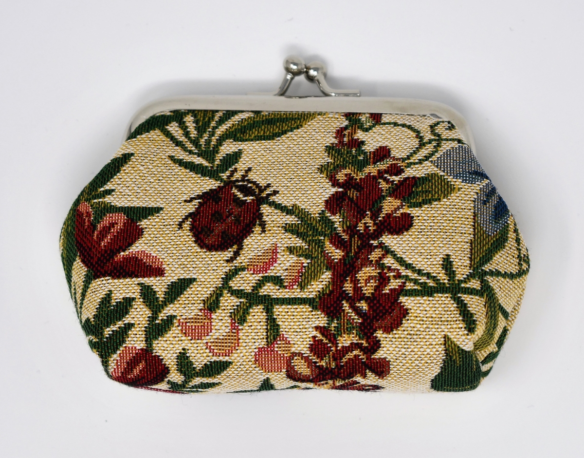 Tapestry Coin Purse with Clasp - Morning Garden