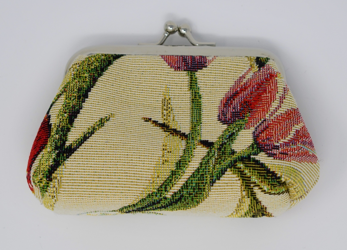 Tapestry Coin Purse with Clasp - Tulip