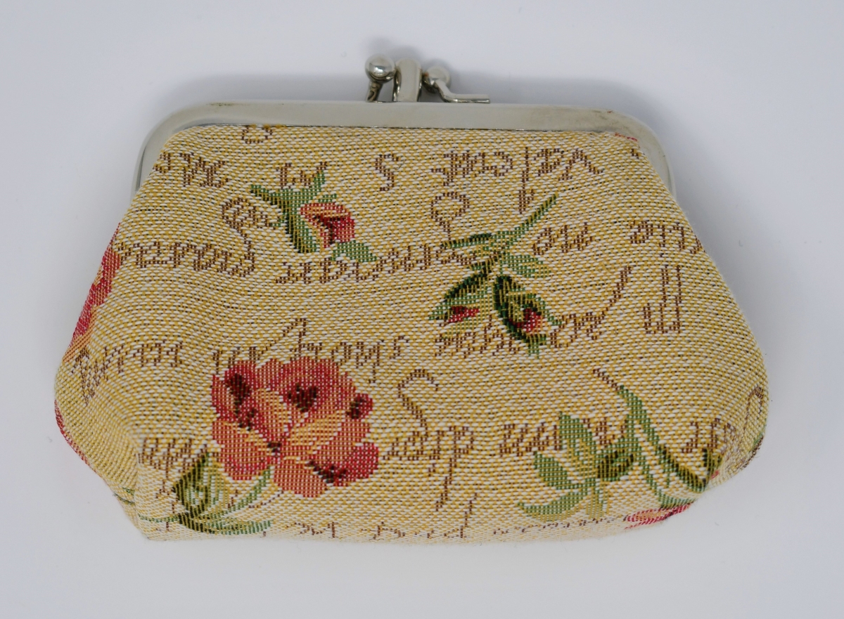 Tapestry Double Compartment Coin Purse - English Rose
