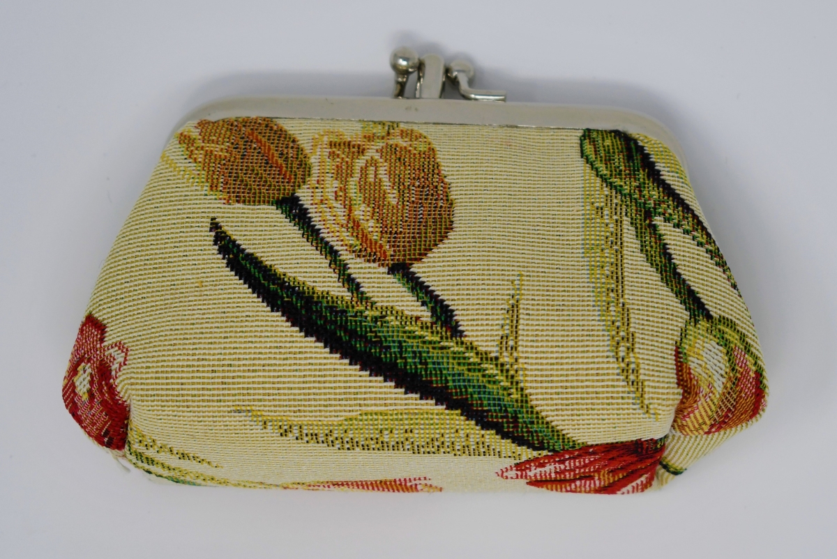 Tapestry Double Compartment Coin Purse - Tulip