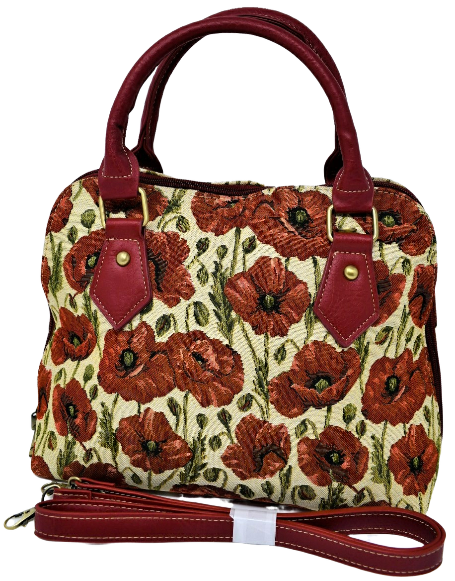 Tapestry Convertible Purse - Poppy