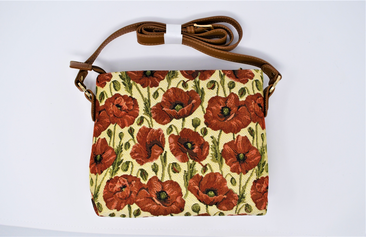 Tapestry Cross-Body Small Purse - Poppy