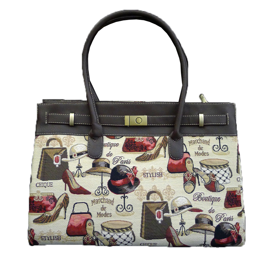3667-Boutique Tapestry Buckle Bag - Boutique