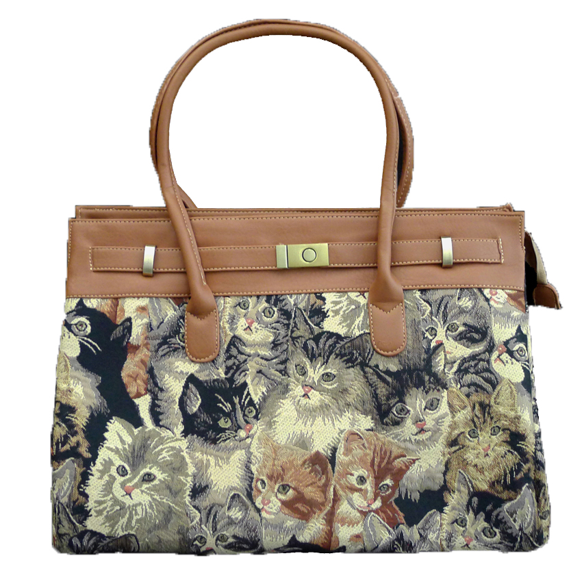 Tapestry Buckle Bag - Cat