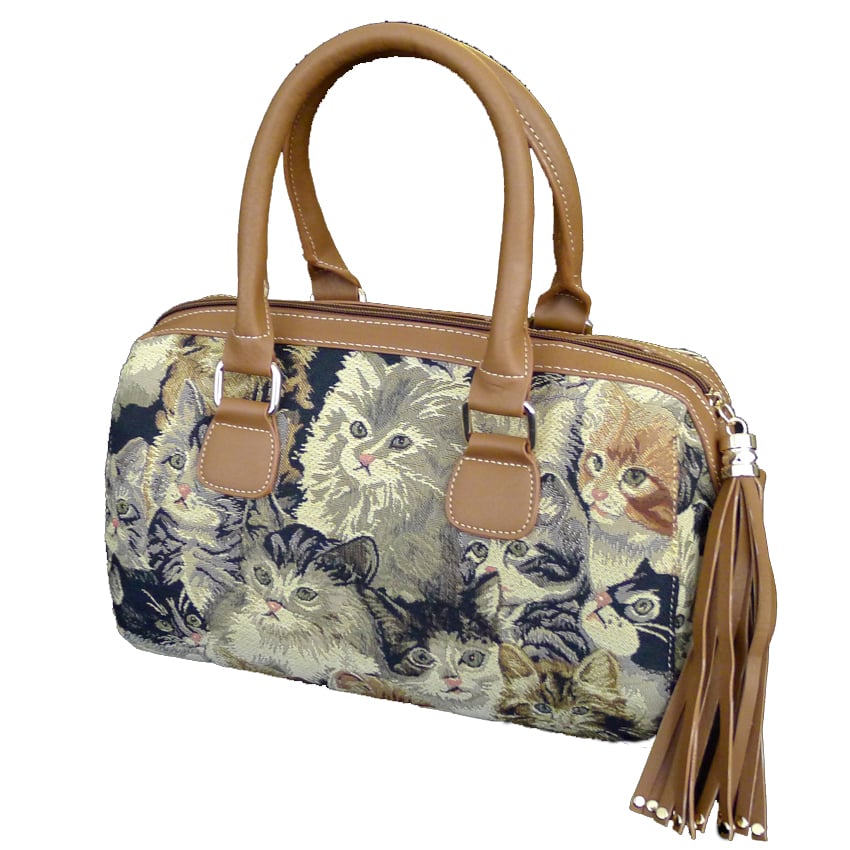 Tapestry Purse with Tassel - Cat
