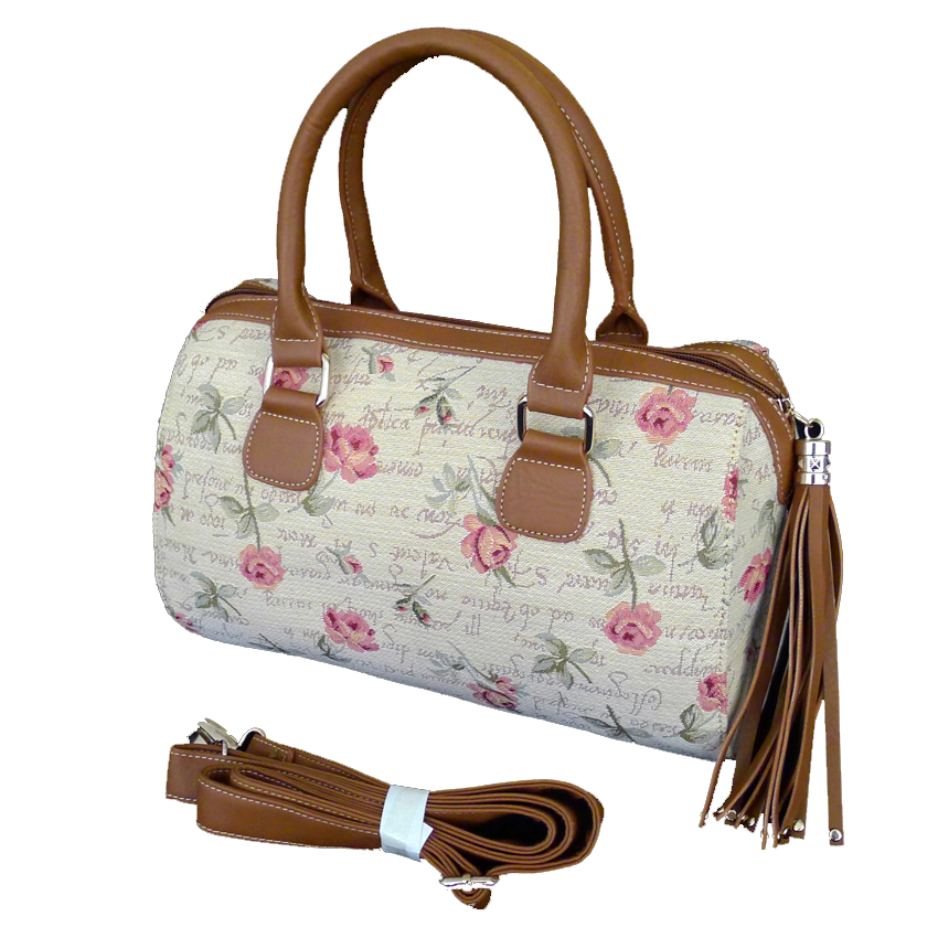 Tapestry Purse with Tassel - English Rose
