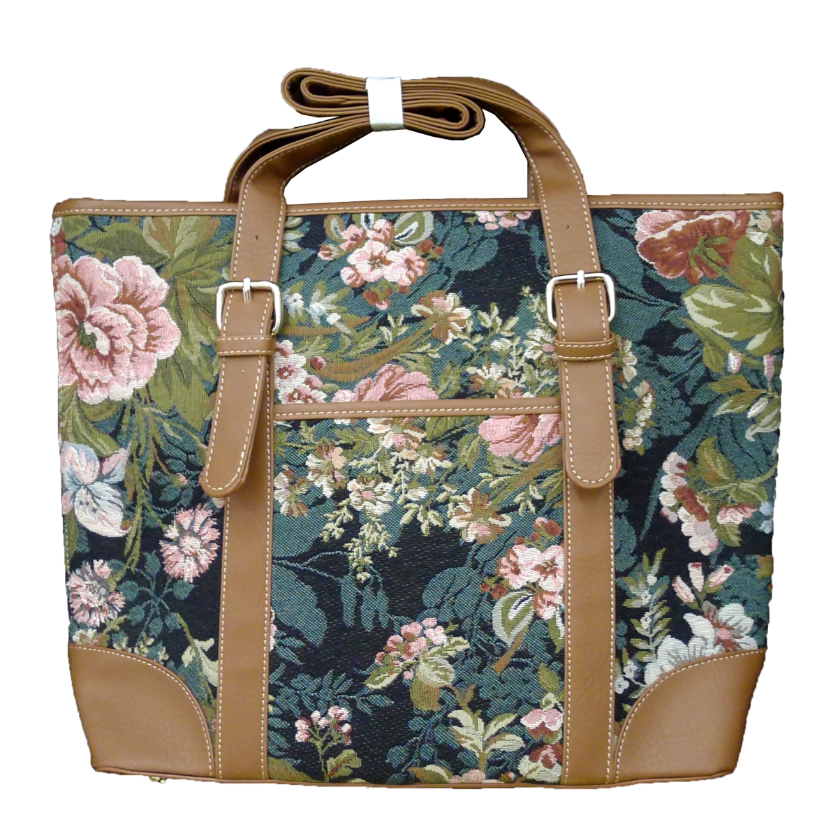 Tapestry Square Zippered Top Purse - Blossom