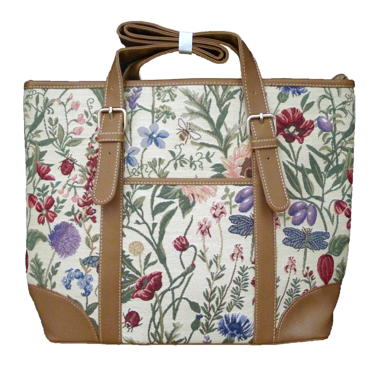 Tapestry Square Zippered Top Purse - Morning Garden