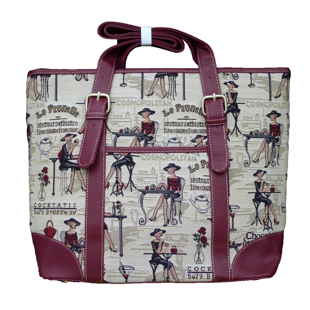 Tapestry Square Zippered Top Purse - Rendezvous