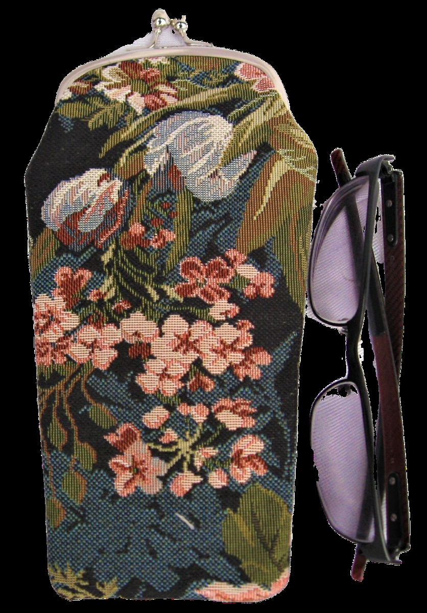 Tapestry Eyeglass Bag with Clasp - Blossom
