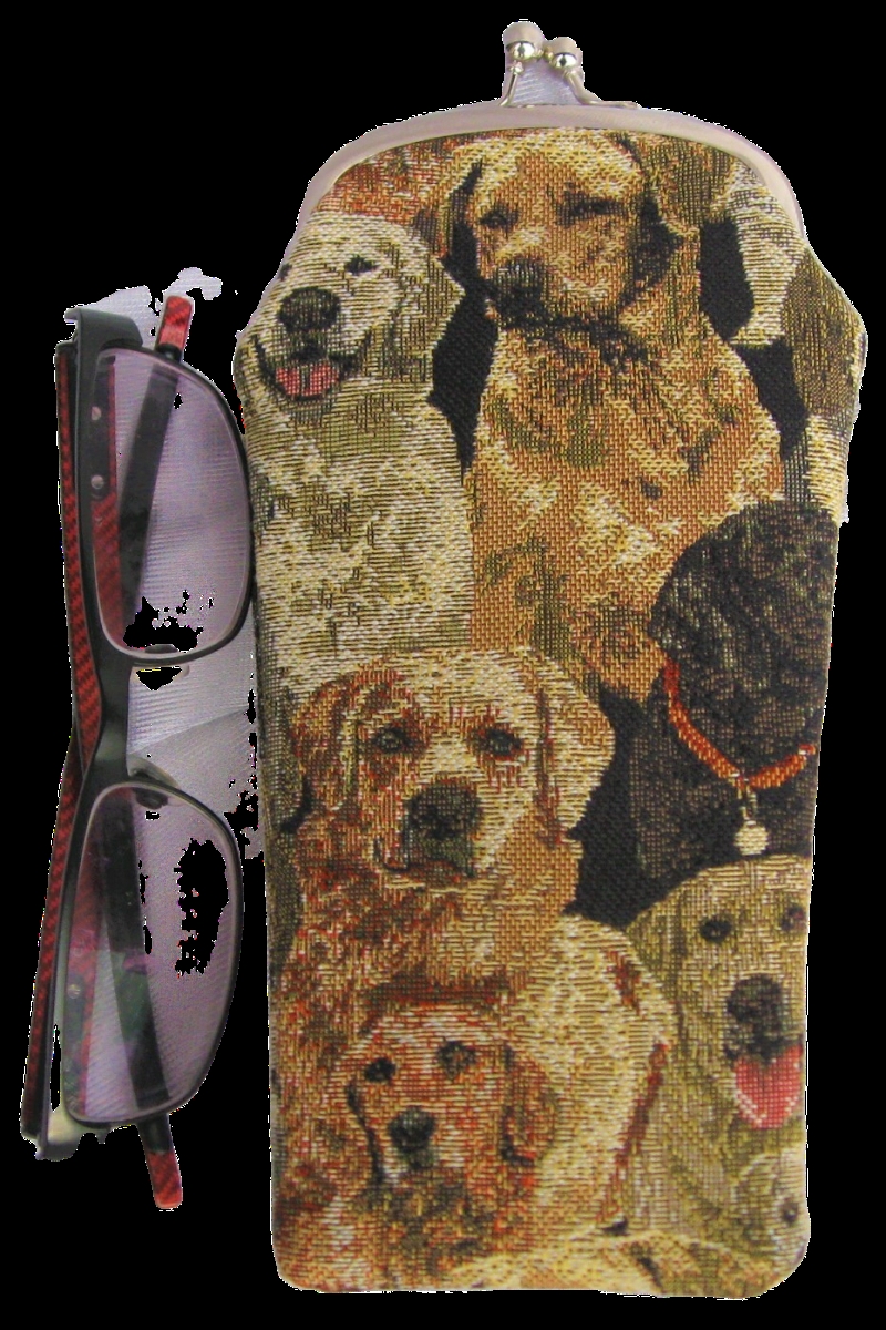 Tapestry Eyeglass Bag with Clasp - Dog