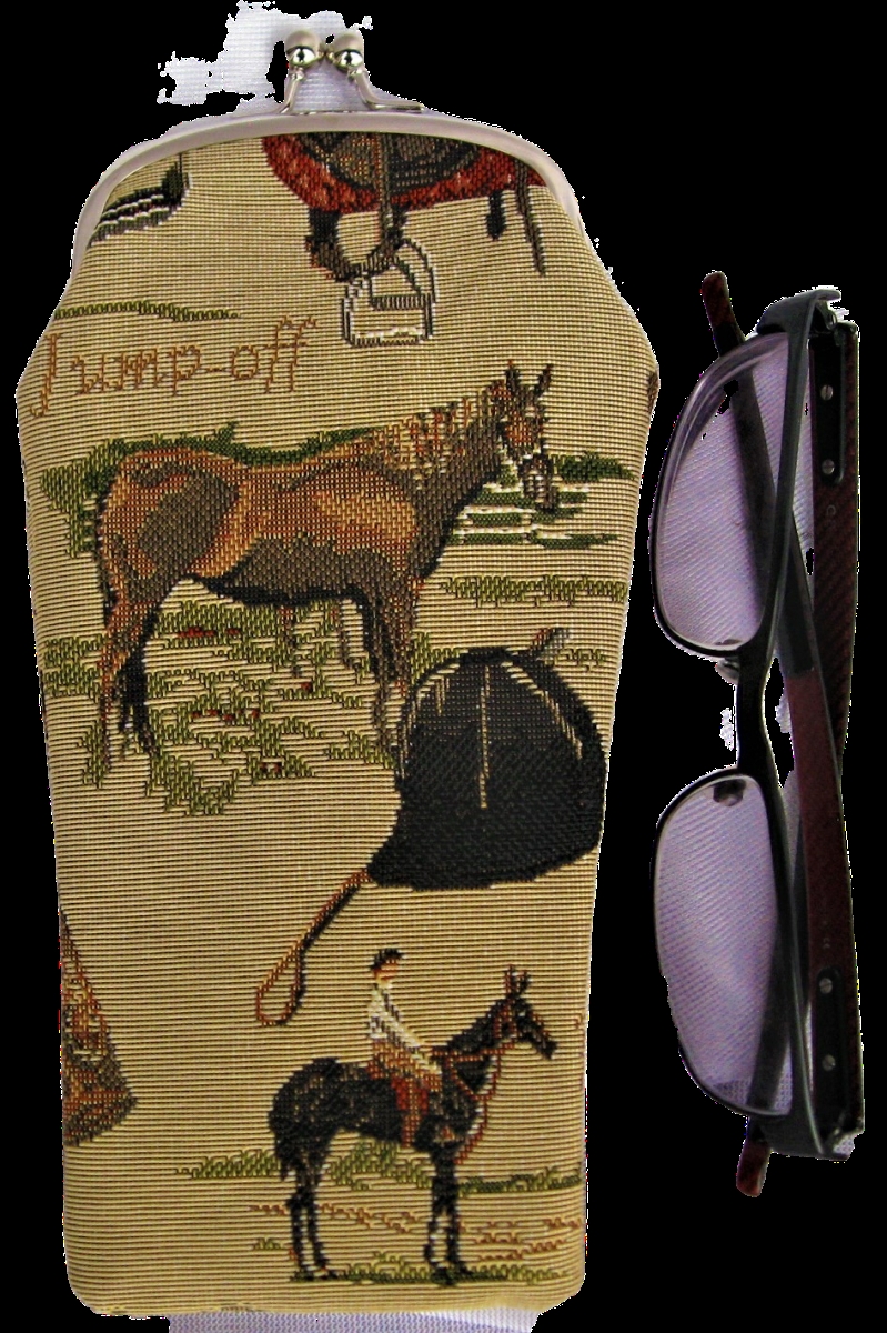 Tapestry Eyeglass Bag with Clasp - Horse