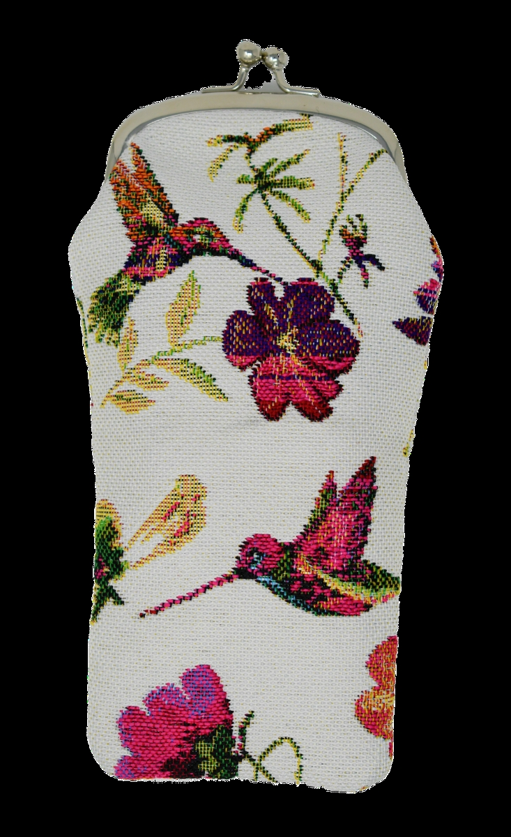 Tapestry Eyeglass Bag with Clasp - Hummingbird