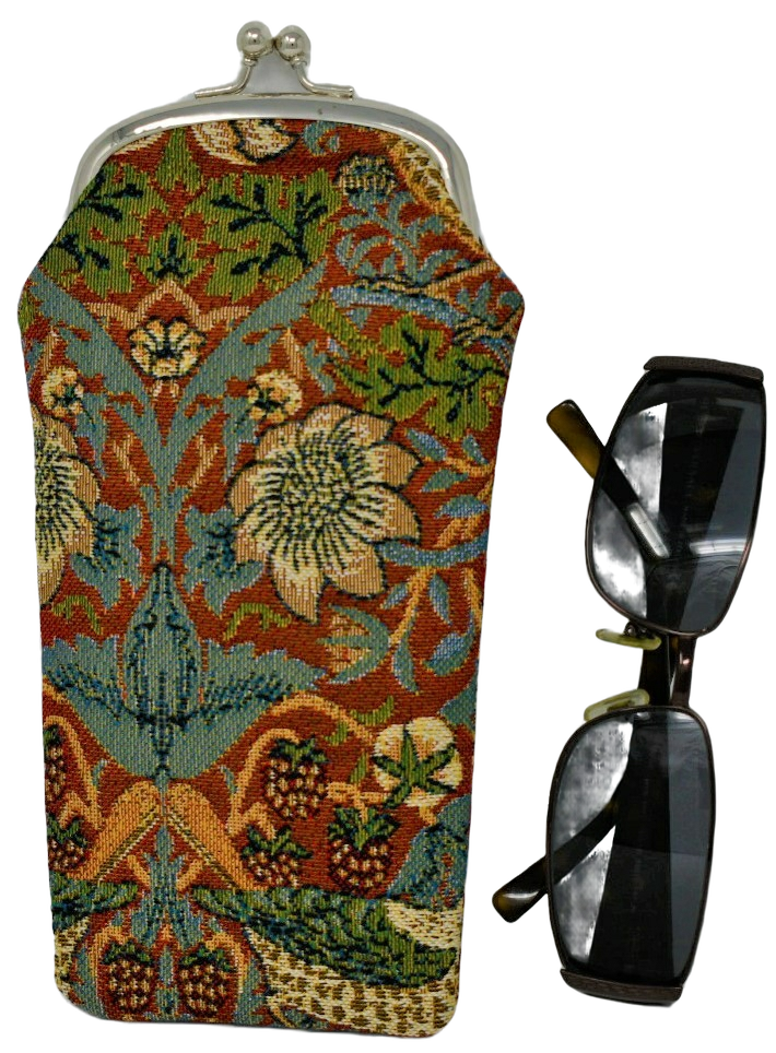 Tapestry Eyeglass Bag with Clasp - Strawberry Thief