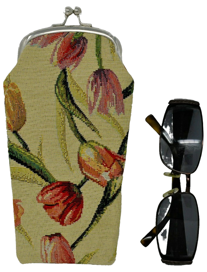 Tapestry Eyeglass Bag with Clasp - Tulip