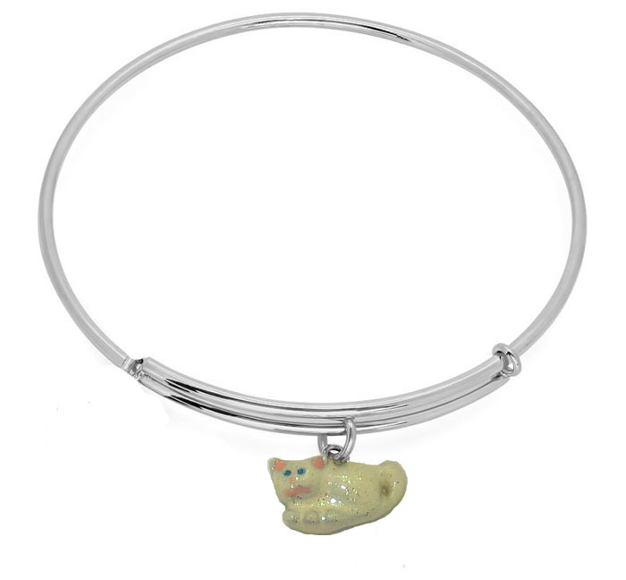 Picture of Designer Jewelry B106SC227 Expandble Bracelet in Sterling Plate &amp; Sterling Charm