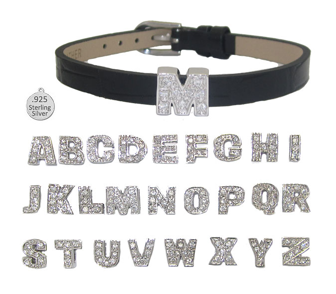 CHM11B/BT0615BS B LETTER B on leather bracelet
