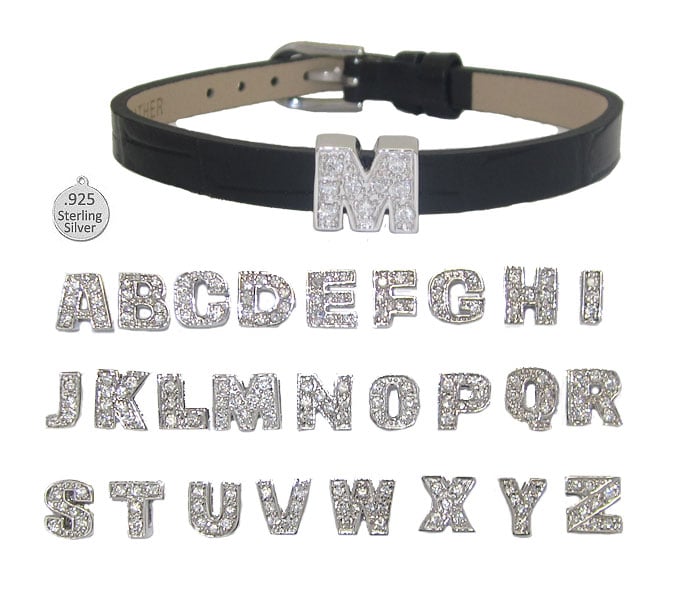 CHM11J/BT0615BS J LETTER J on leather bracelet