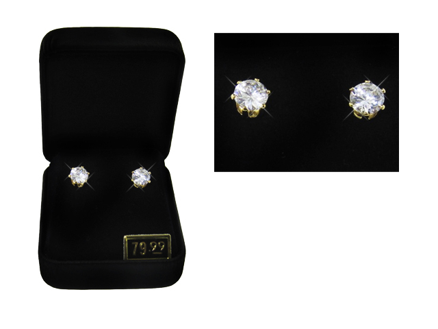 2 CTW Round Stud Earrings gift boxed white gold