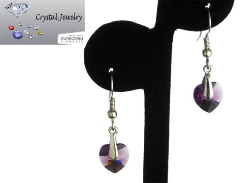 E9898AY Swarovski Austrian crystal Amethyst Crystal earrings with pouch Yellow